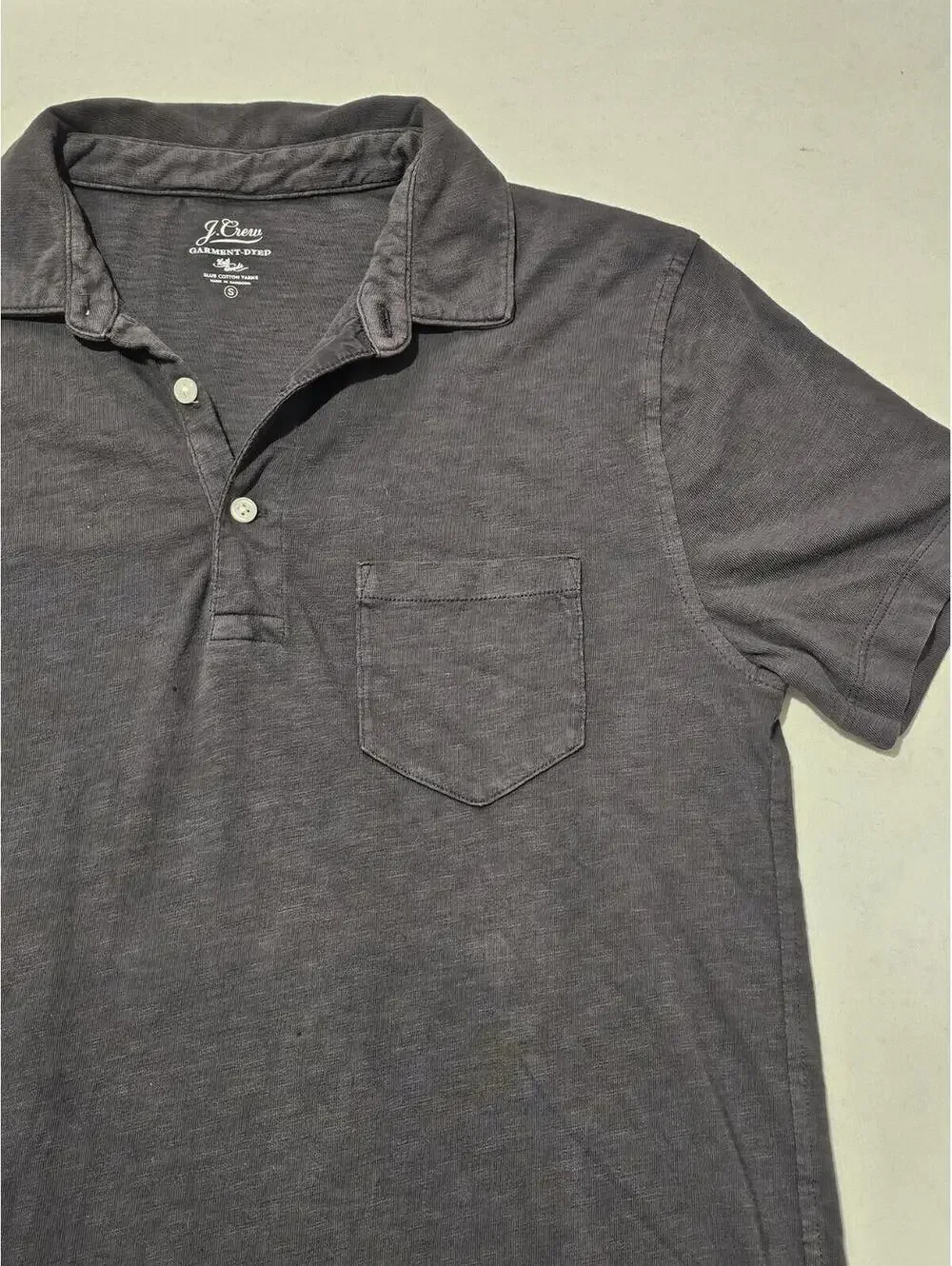 J.Crew Gray Short‎ Sleeve Polo Shirt with Chest Pocket Men's Small
